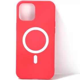   Apple iPhone 15 Pro, Szilikon tok, mágnes gyűrűvel, MagSafe töltővel kompatibilis, Wooze Magsafe Case, rózsaszín