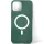Apple iPhone 15 Pro Max, Szilikon tok, mágnes gyűrűvel, MagSafe töltővel kompatibilis, Wooze Magsafe Case, zöld