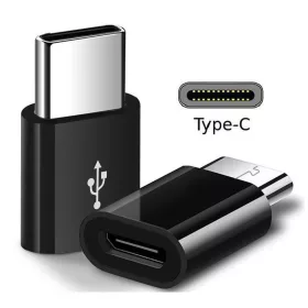 Adapter, USB Type-C - microUSB átalakító, fekete
