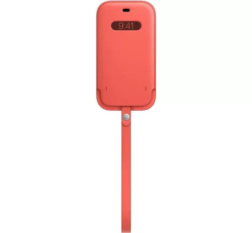 Apple iPhone 12/12 Pro MagSafe-rögzítésű bebújtatós bőr tok, pink citrus