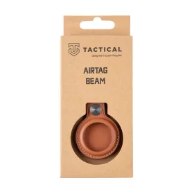 Tactical Apple AirTag bőr kulcstartó, barna