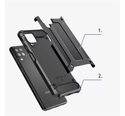 Forcell Armor hátlap tok, Samsung Galaxy A22 5G, fekete