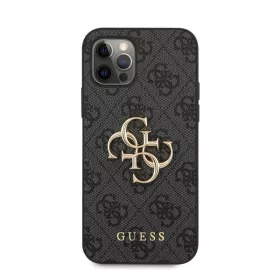   Guess PU 4G Metal Logo Apple iPhone 12 Pro Max hátlap tok, szürke