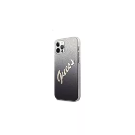   Guess PC/TPU Vintage Apple iPhone 12/12 Pro hátlap tok, átmenetes fekete
