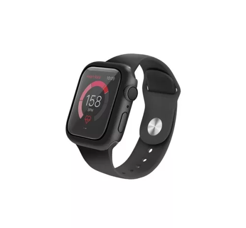 Uniq Nautic Apple Watch 44mm műanyag tok, kijelzővédő felülettel, fekete