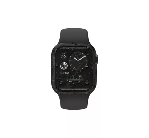 Uniq Nautic Apple Watch 44mm műanyag tok, kijelzővédő felülettel, fekete