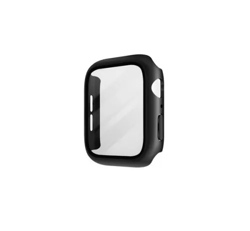 Uniq Nautic Apple Watch 44mm műanyag tok, kijelzővédő felülettel, fekete