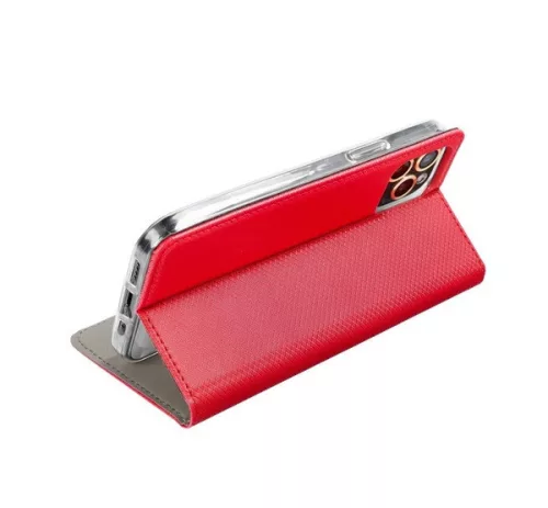 Magnet Apple iPhone 13 Pro Max mágneses flip tok, piros