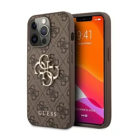  Guess PU 4G Metal Logo Apple iPhone 13 Pro hátlap tok, barna