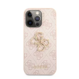   Guess PU 4G Metal Logo Apple iPhone 13 Pro hátlap tok, rózsaszín