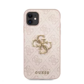   Guess PU 4G Metal Logo Apple iPhone 11 hátlap tok, rózsaszín