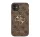 Guess PU 4G Metal Logo Apple iPhone 11 hátlap tok, barna