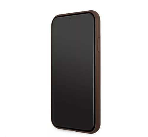 Guess PU 4G Metal Logo Apple iPhone 11 hátlap tok, barna