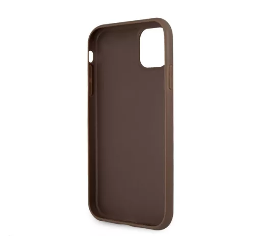 Guess PU 4G Metal Logo Apple iPhone 11 hátlap tok, barna