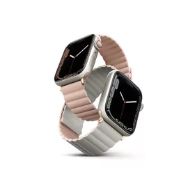   Uniq Revix mágneses szilikon szíj Apple Watch 42/44/45/49mm, rózsaszín/bézs