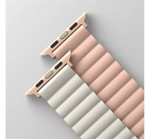 Uniq Revix mágneses szilikon szíj Apple Watch 42/44/45/49mm, rózsaszín/bézs