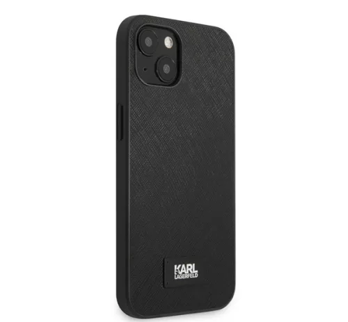 Karl Lagerfeld Saffiano Plaque hátlap tok Apple iPhone 13 mini, fekete