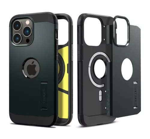 Spigen Tough Armor MagFit Apple iPhone 14 Pro tok Abyss Green MagSafe, zöld