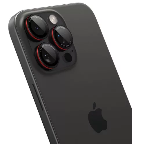 Spigen Glas.tR EZ Fit Optik Pro Apple iPhone 14 Pro / 14 Pro Max / 15 Pro / 15 Pro Max / 16 Pro / 16 Pro Max / 17 Pro / 17 Pro Max, Tempered kameravédő fólia, fekete-piros (2db)