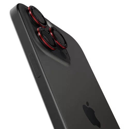 Spigen Glas.tR EZ Fit Optik Pro Apple iPhone 14 Pro / 14 Pro Max / 15 Pro / 15 Pro Max / 16 Pro / 16 Pro Max / 17 Pro / 17 Pro Max, Tempered kameravédő fólia, fekete-piros (2db)