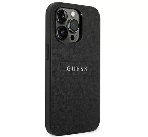 Guess PU Saffiano Apple iPhone 14 Pro bőr hátlap tok, fekete
