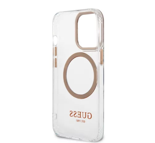 Guess Transparent MagSafe Apple iPhone 13 Pro Max hátlap tok, arany
