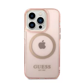   Guess Translucent MagSafe Apple iPhone 14 Pro hátlap tok, rózsaszín