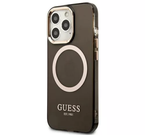Guess Translucent MagSafe Apple iPhone 13 Pro hátlap tok, fekete