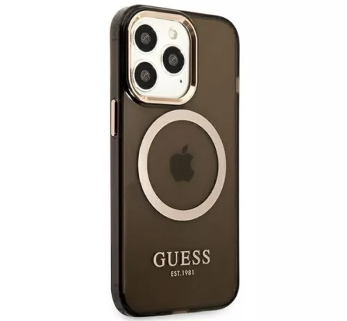 Guess Translucent MagSafe Apple iPhone 13 Pro hátlap tok, fekete