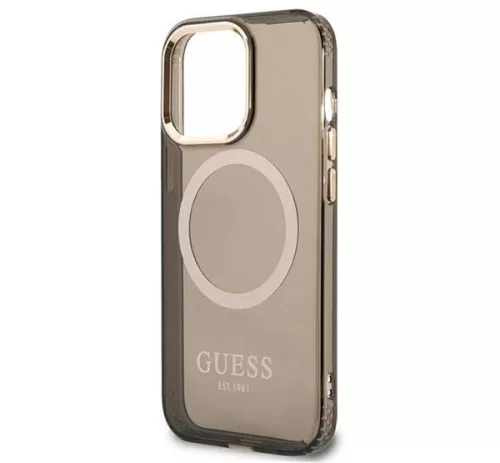 Guess Translucent MagSafe Apple iPhone 13 Pro hátlap tok, fekete