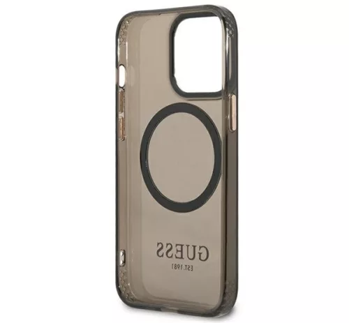 Guess Translucent MagSafe Apple iPhone 13 Pro hátlap tok, fekete