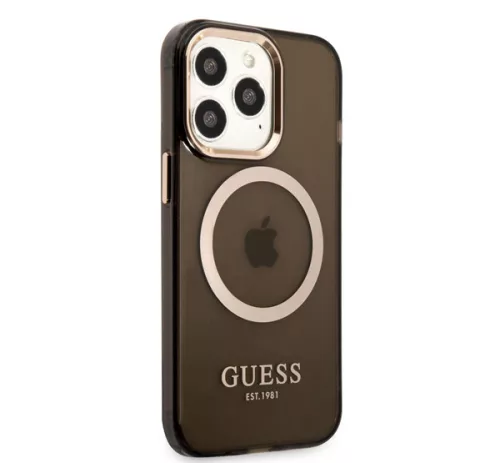 Guess Translucent MagSafe Apple iPhone 13 Pro Max hátlap tok, fekete