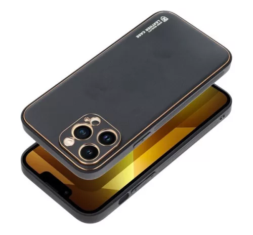 Forcell Leather műbőr hátlap tok, Apple iPhone 14 Pro, fekete