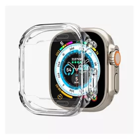   Spigen Ultra Hybrid Apple Watch UItra 2 / 1 49mm tok, kijelzővédő felülettel, Crystal Clear, átlátszó