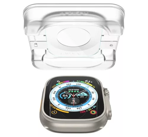 Spigen Glas.tR EZ Fit Apple Watch Ultra 4 / 3 / 2 / 1 49mm tempered kijelzővédő fólia felhelyező kerettel (2db)