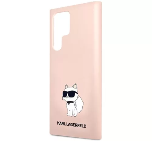 Karl Lagerfeld Silicone Choupette Samsung Galaxy S23 Ultra, szilikon tok, rózsaszín