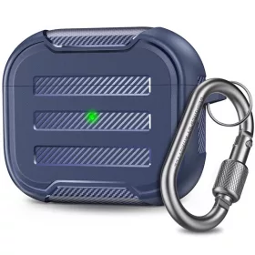   Phoner Carbon Apple Airpods 3 szilikon tok akasztóval, éjkék