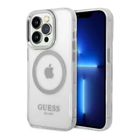   Guess Metal Outline Magsafe Apple iPhone 14 Pro hátlap tok, ezüst