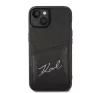 Karl Lagerfeld Signature Logo Cardslot Apple iPhone 14 Plus hátlap tok, fekete