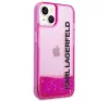 Karl Lagerfeld Liquid Glitter Elong Apple iPhone 14 Plus hátlap tok, rózsaszín