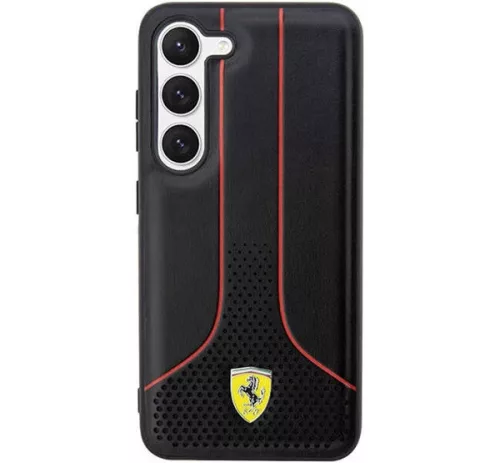Ferrari Perforated 296 P Samsung Galaxy S23+ hátlap tok, fekete