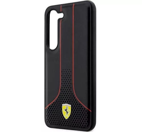 Ferrari Perforated 296 P Samsung Galaxy S23+ hátlap tok, fekete