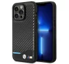 BMW Leather Carbon Apple iPhone 14 Pro hátlap tok, fekete