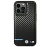 BMW Leather Carbon Apple iPhone 14 Pro hátlap tok, fekete