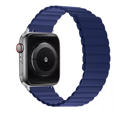 Phoner Rever Apple Watch forgatható mágneses szilikon szíj, 41/40/38mm, S/M, kék