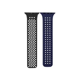   Phoner Spike Apple Watch szilikon szíj, 49/45/44/42mm, fekete/éjkék