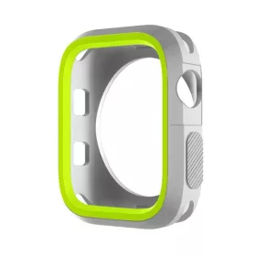 Phoner Twin Apple Watch szilikon tok, 45mm, ezüst/zöld