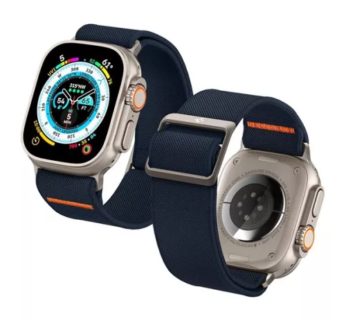 Spigen Lite Fit Ultra Apple Watch Ultra 4 / 3 / 2 / 1 49mm / 10 /  9 / 8 / 7 45mm / SE / 6 / 5 / 4 44mm / 3 / 2 / 1 42mm szövet szíj, tengerészkék