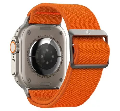 Spigen Lite Fit Ultra Apple Watch Ultra 4 / 3 / 2 / 1 49mm / 10 /  9 / 8 / 7 45mm / SE / 6 / 5 / 4 44mm / 3 / 2 / 1 42mm szövet szíj, narancs