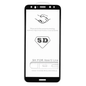   Samsung Galaxy S9 SM-G960, Kijelzővédő fólia, ütésálló fólia (az íves részre is!), Tempered Glass (edzett üveg), fekete